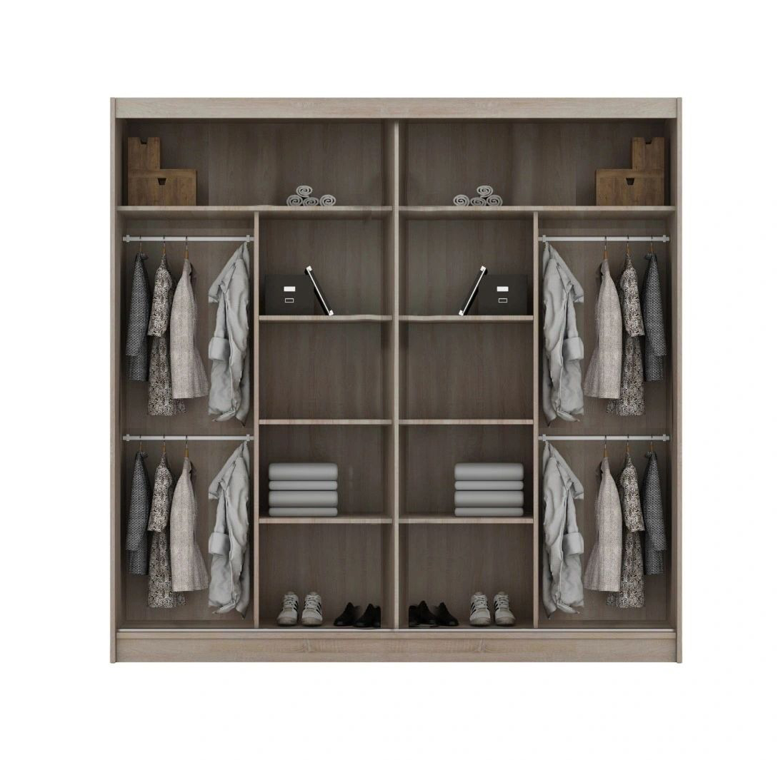 Marika 80-inch 2-Door Wood Wardrobe with Mirror