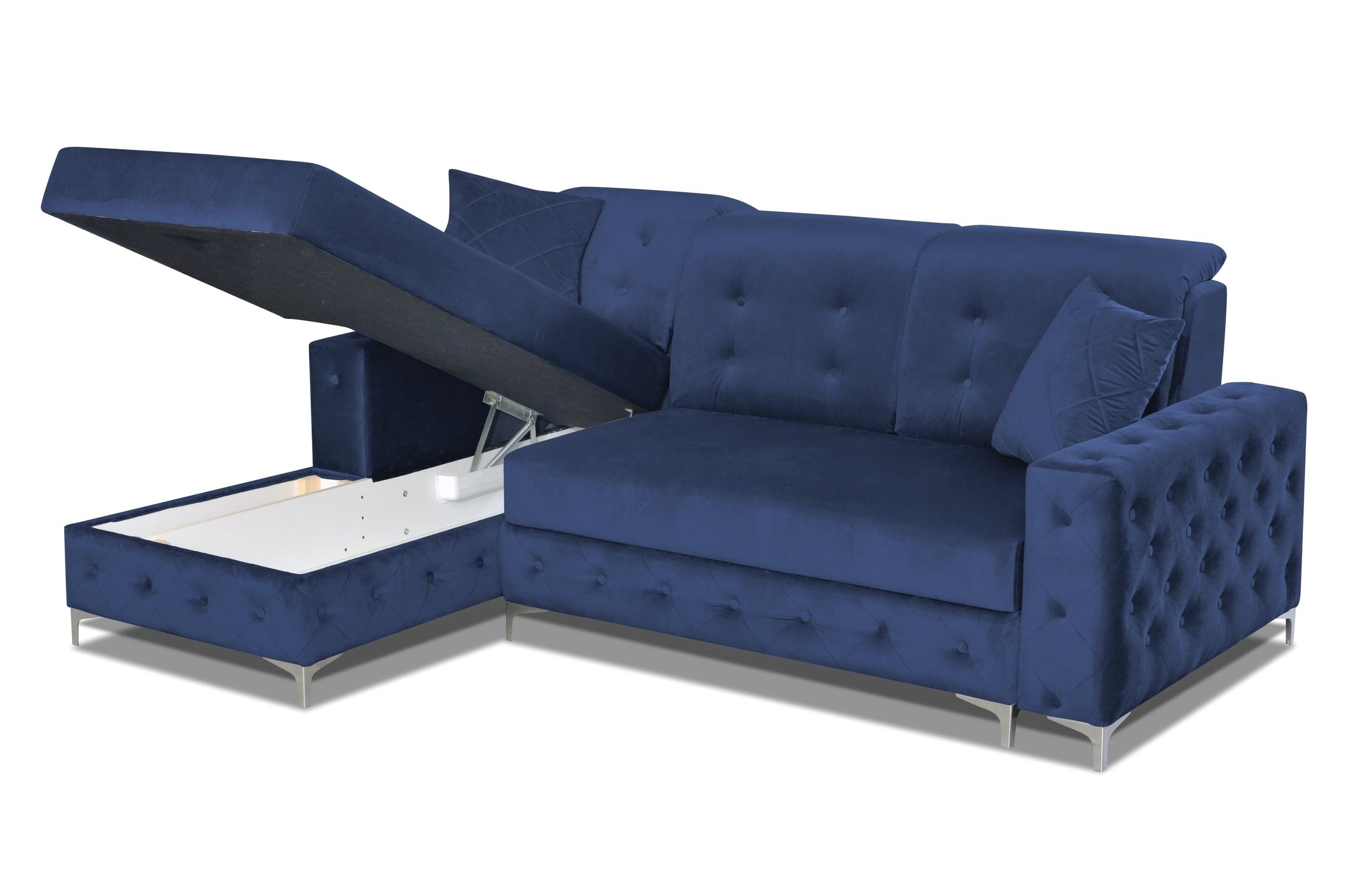 Verso L-Shaped Fabric Left Convertible Storage Sectional Sofa
