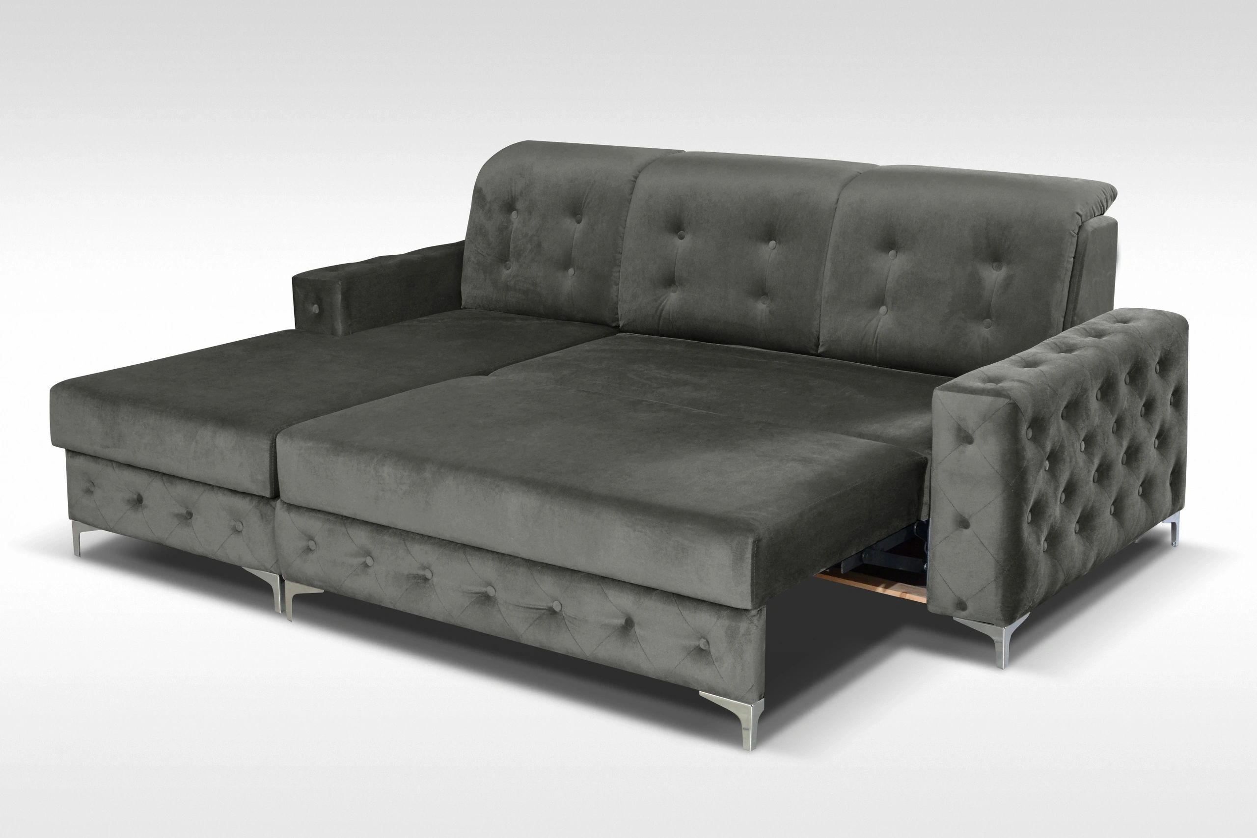 Verso L-Shaped Fabric Left Convertible Storage Sectional Sofa