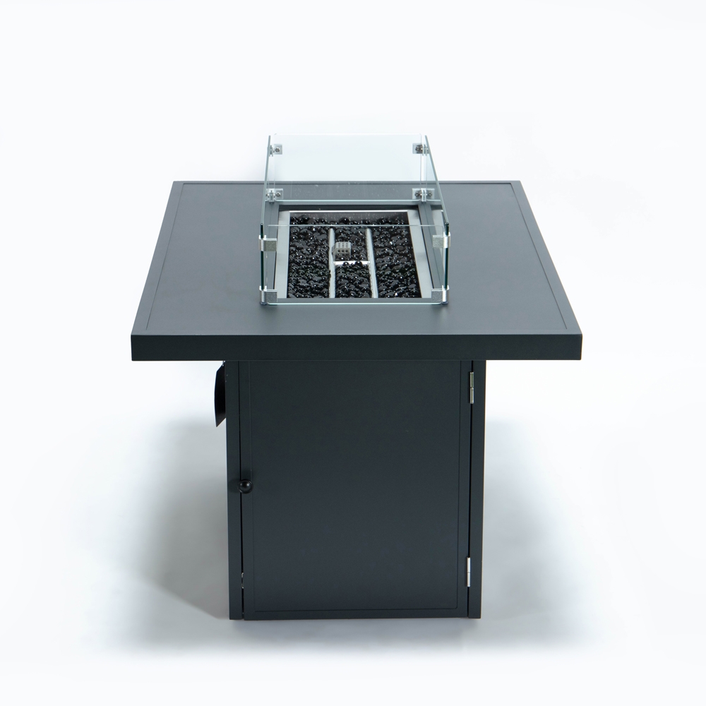 Chelsea Patio Glass Propane Fire Pit Table