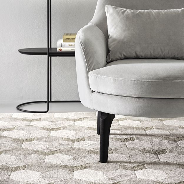 Cementino Polypropylene/Polyester 3D Geometric Pattern Rug
