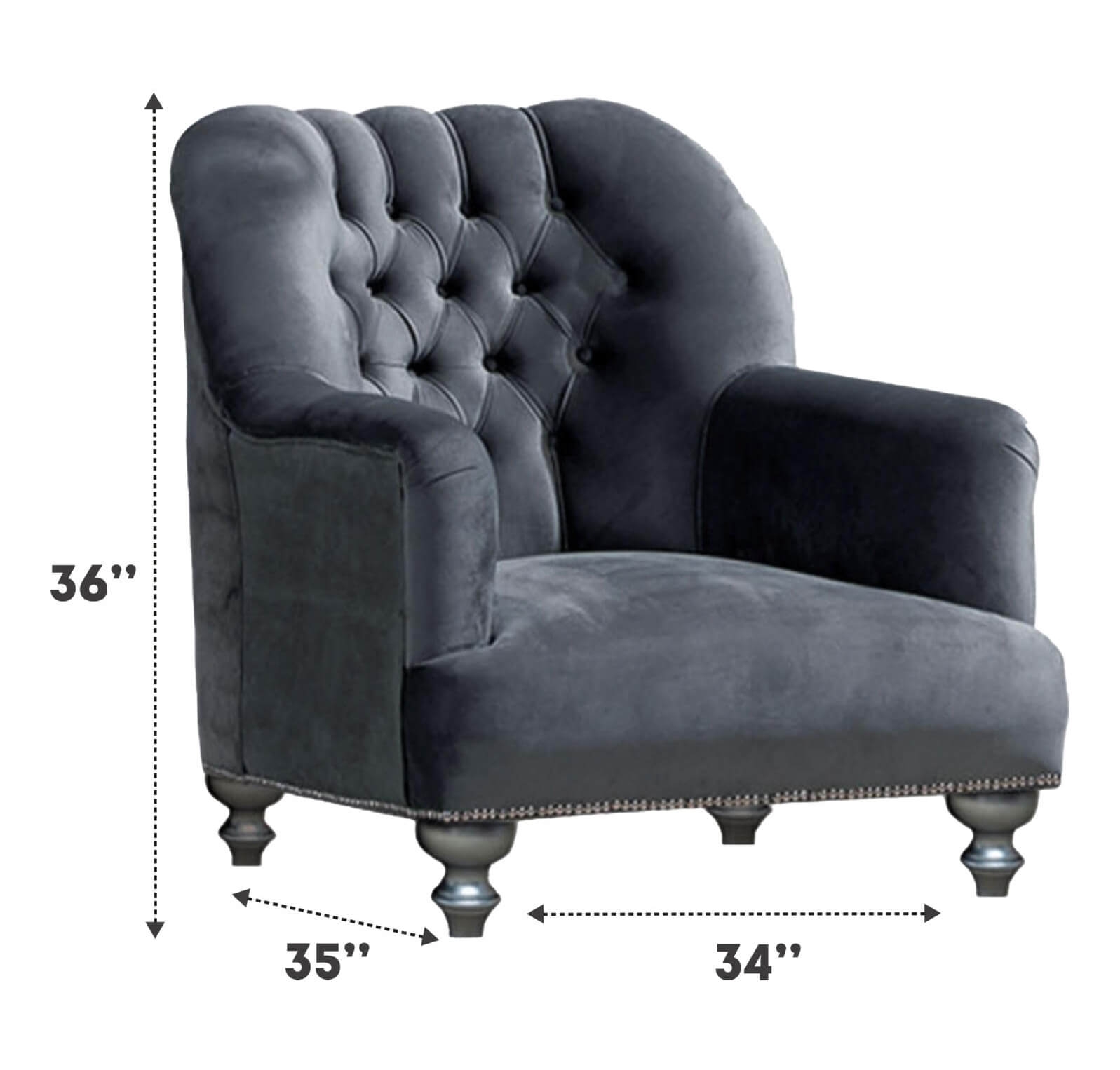 Happy Tufted Velvet Armchair
