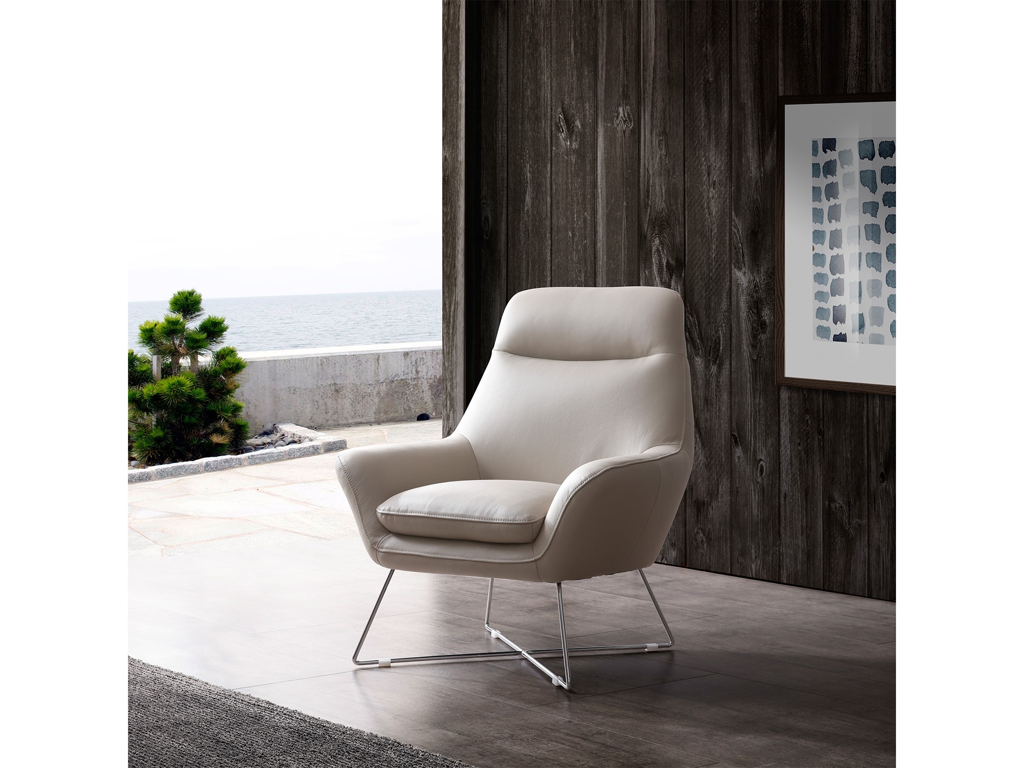 Daiana Top Grain Leather Leisure Chair