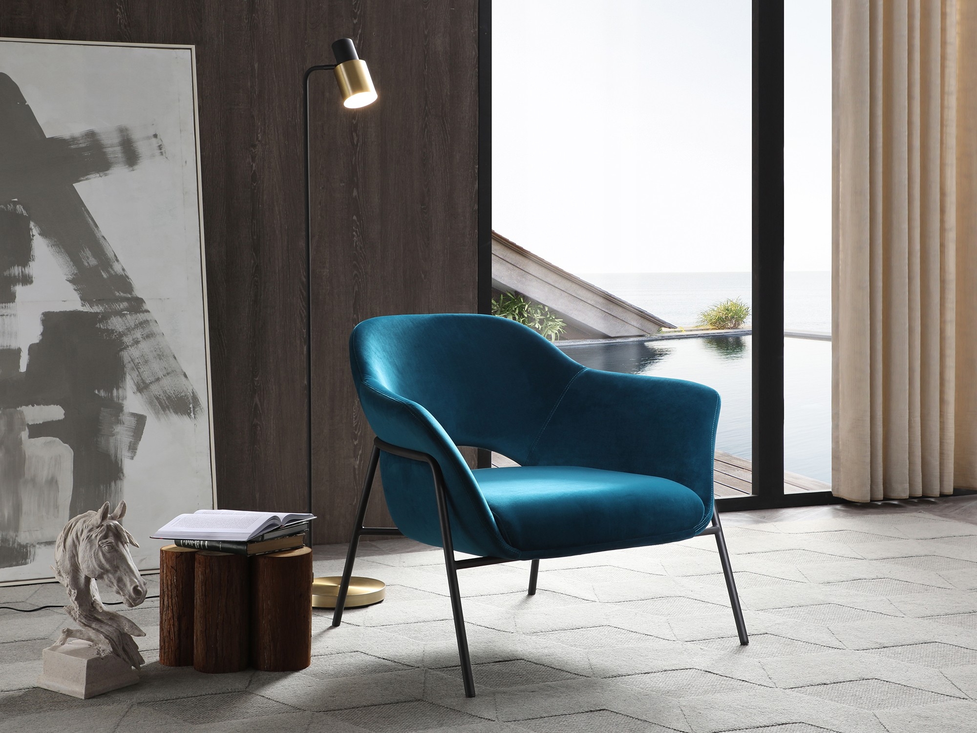 Karla Velvet Leisure Chair