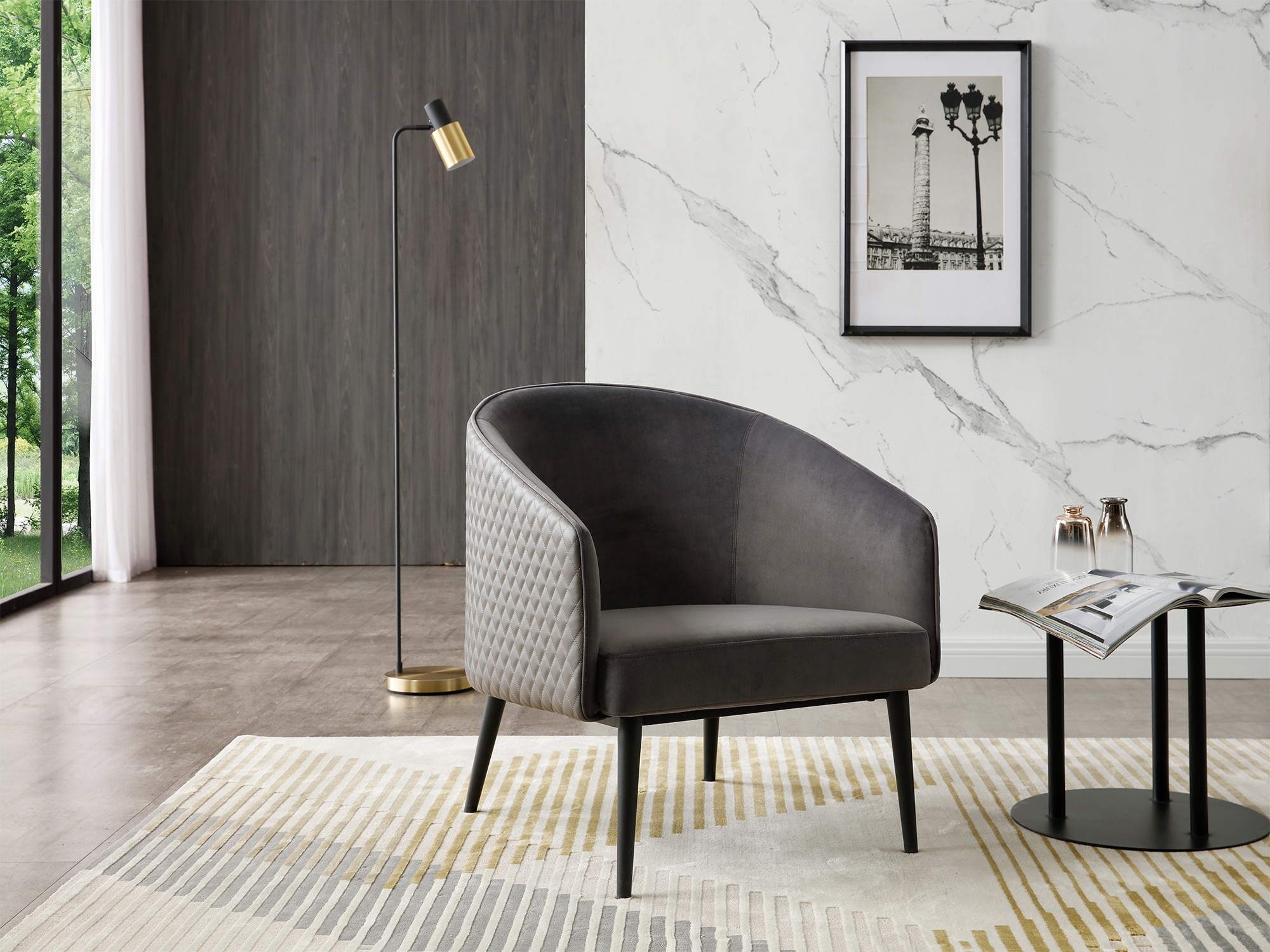 Boston Velvet/PU Leisure Chair