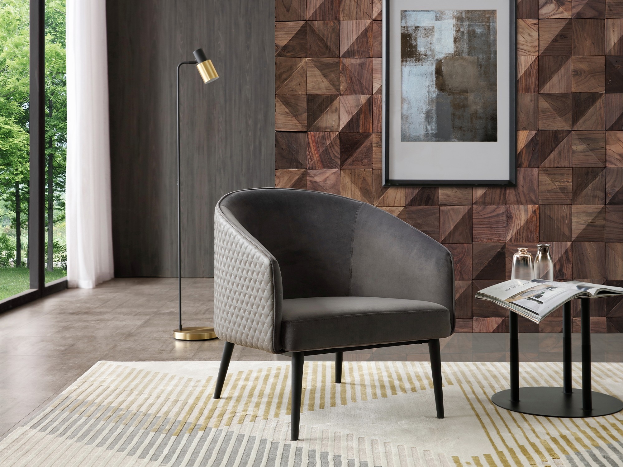 Boston Velvet/PU Leisure Chair
