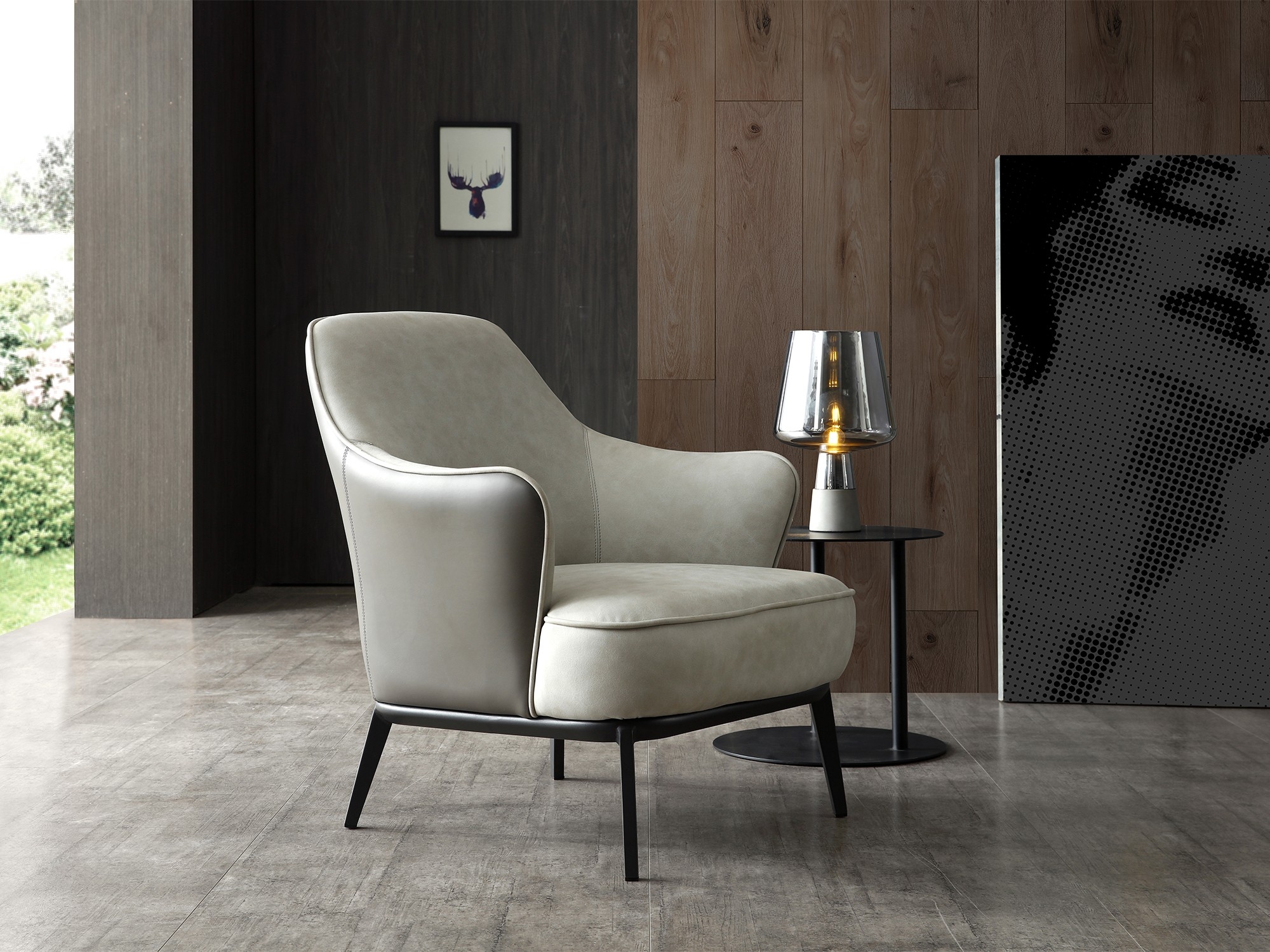 Sunizona Fabric/Faux Leather Leisure Chair