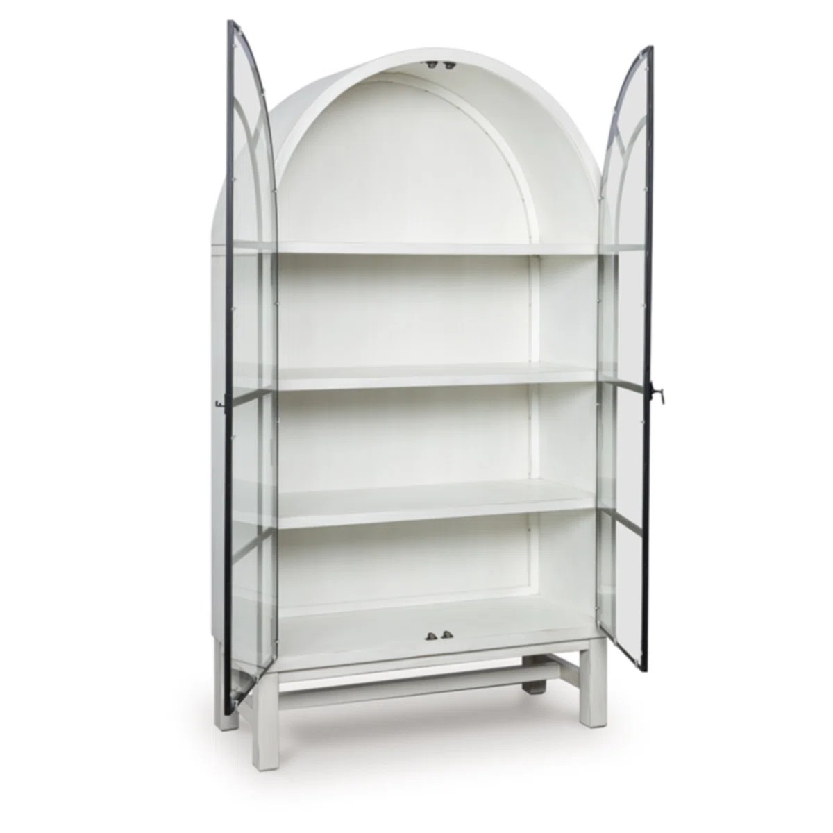 Greddinton Arched Display Cabinet | White Farmhouse Curio