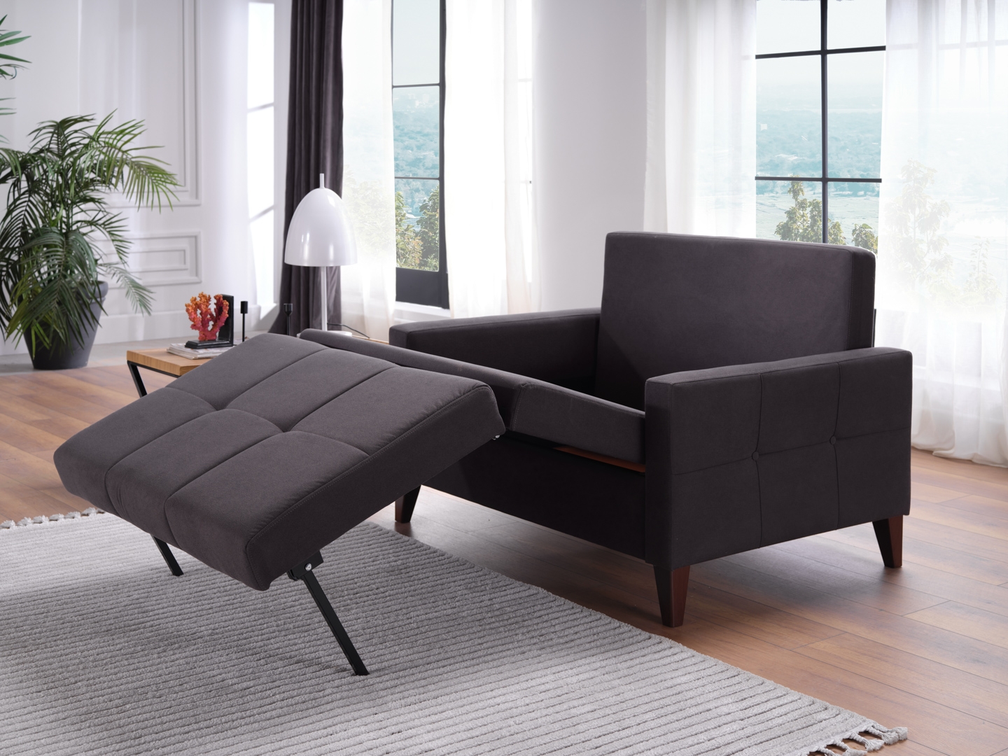 Fabric Sleeper Chair And a Half