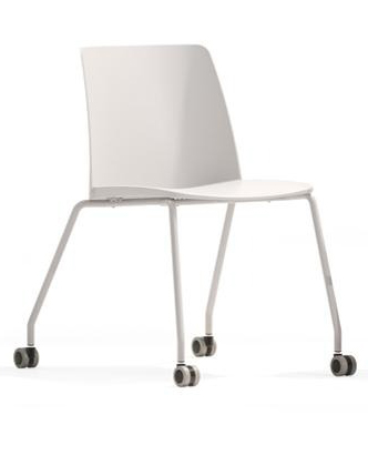 Polytone L Set of Conference Chairs w/Plastic Shell & Powder-Coated Steel 4-Leg Frame on Castors