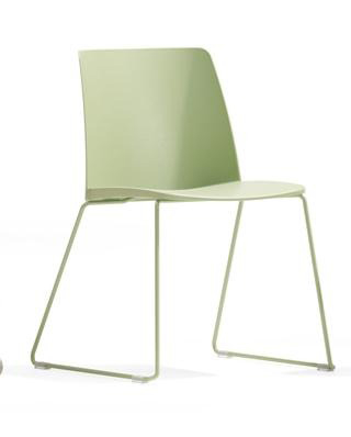 Polytone L Set of Conference Chairs w/Plastic Shell & Powder Coated Wire Steel Frame on Glides