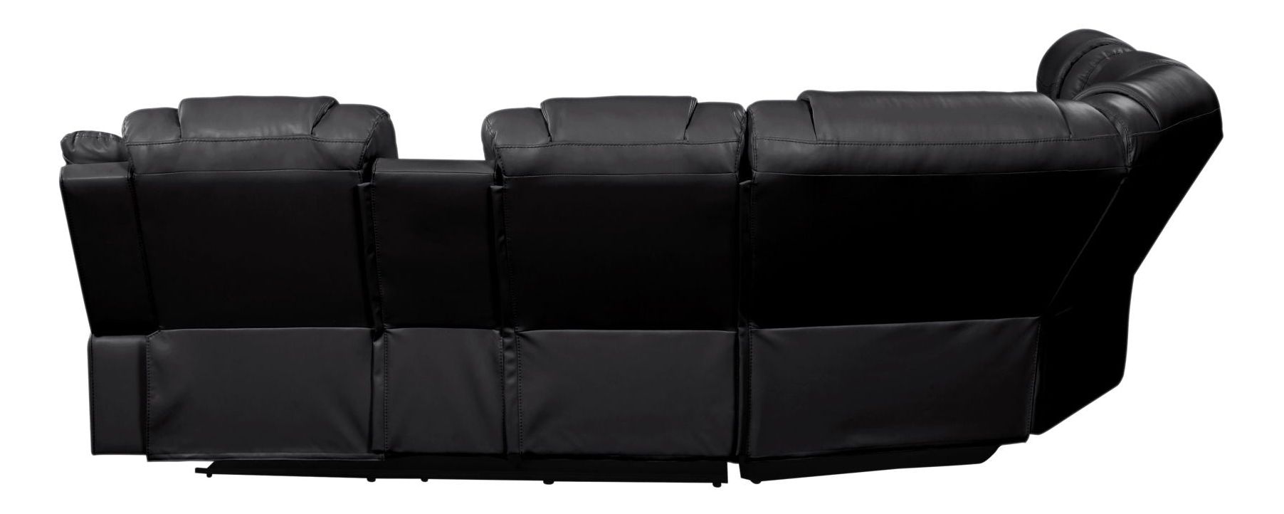 Challenger Faux Leather Recliner Sectional Sofa with Bluetooth Speakers & LED Lights