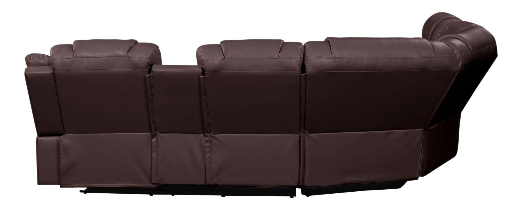 Challenger Faux Leather Recliner Sectional Sofa with Bluetooth Speakers & LED Lights