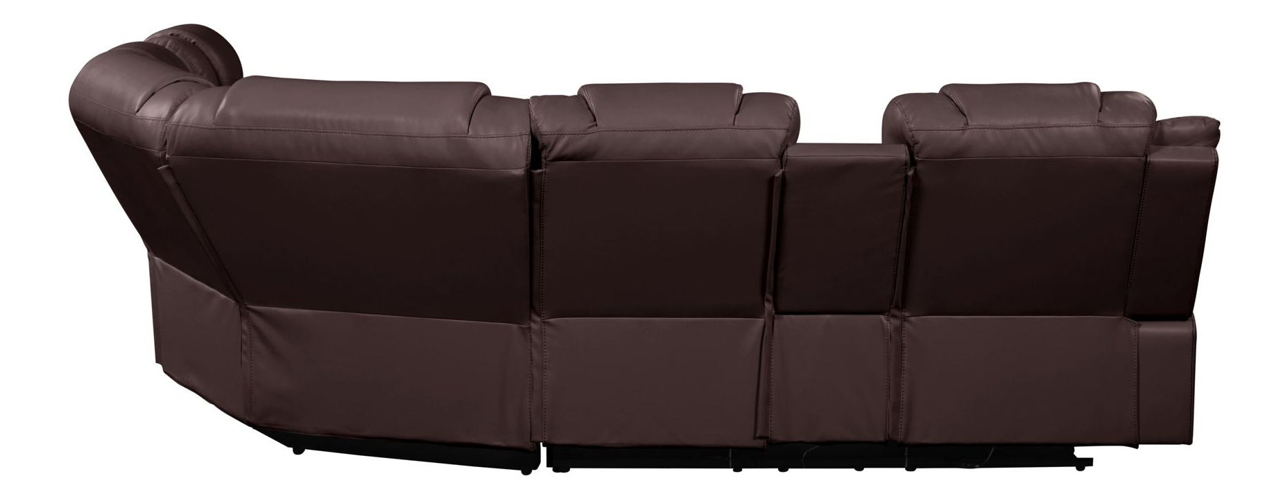 Challenger Faux Leather Recliner Sectional Sofa with Bluetooth Speakers & LED Lights