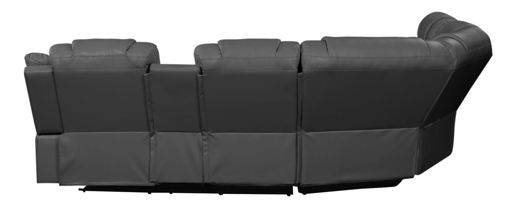 Challenger Faux Leather Recliner Sectional Sofa with Bluetooth Speakers & LED Lights