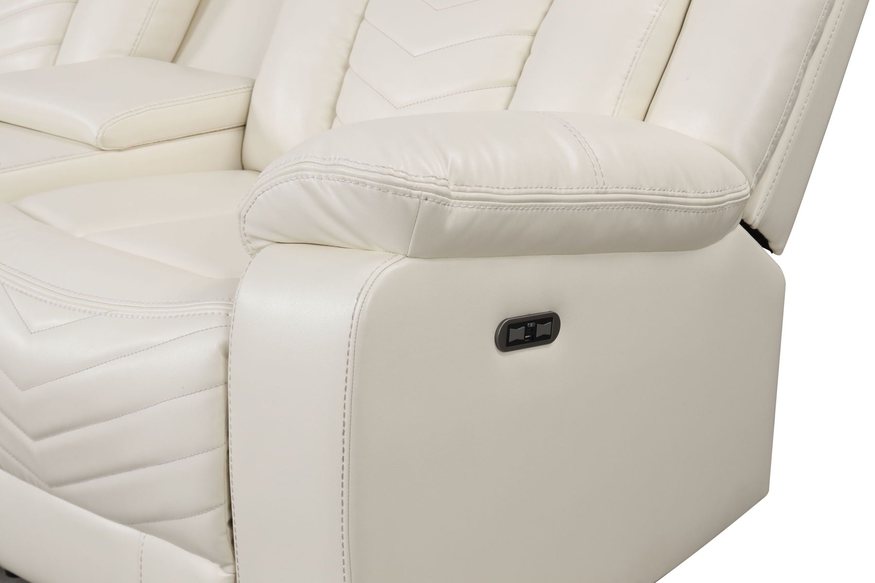 Challenger Faux Leather Recliner Sectional Sofa with Bluetooth Speakers & LED Lights