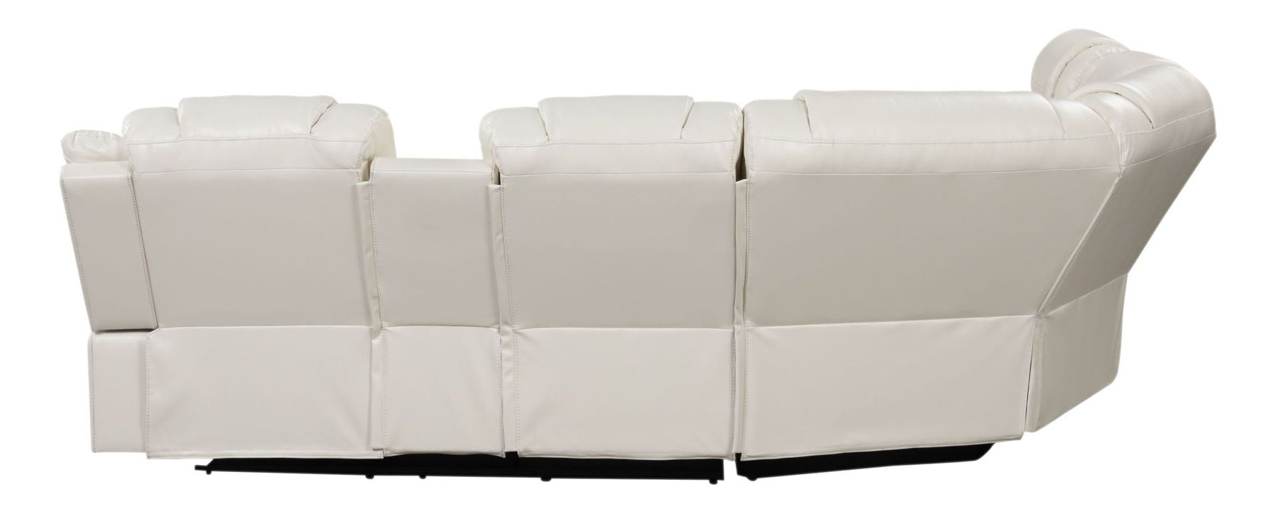 Challenger Faux Leather Recliner Sectional Sofa with Bluetooth Speakers & LED Lights