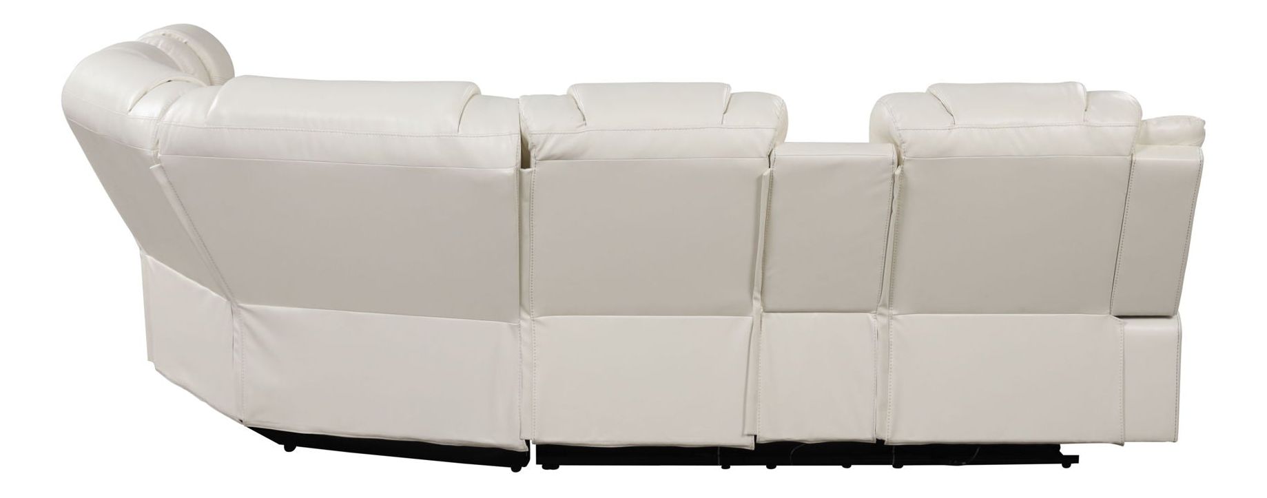 Challenger Faux Leather Recliner Sectional Sofa with Bluetooth Speakers & LED Lights