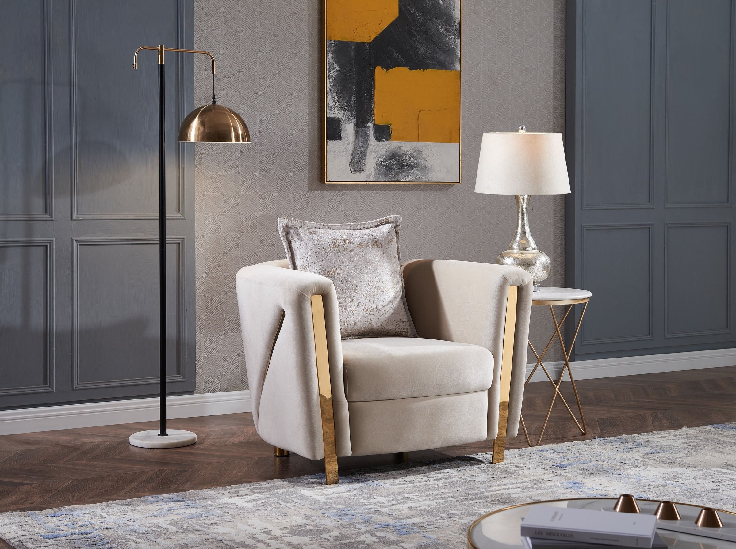 Chanelle Thick Velvet Living Room Set