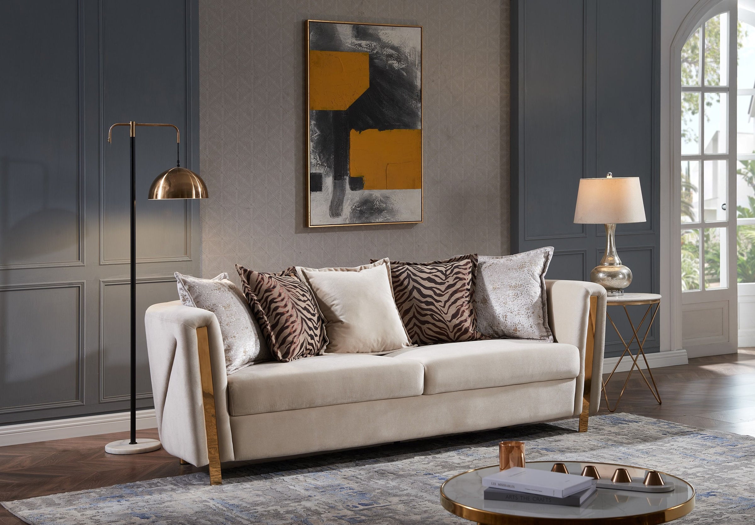 Chanelle Modern Style Upholstery Velvet Sofa