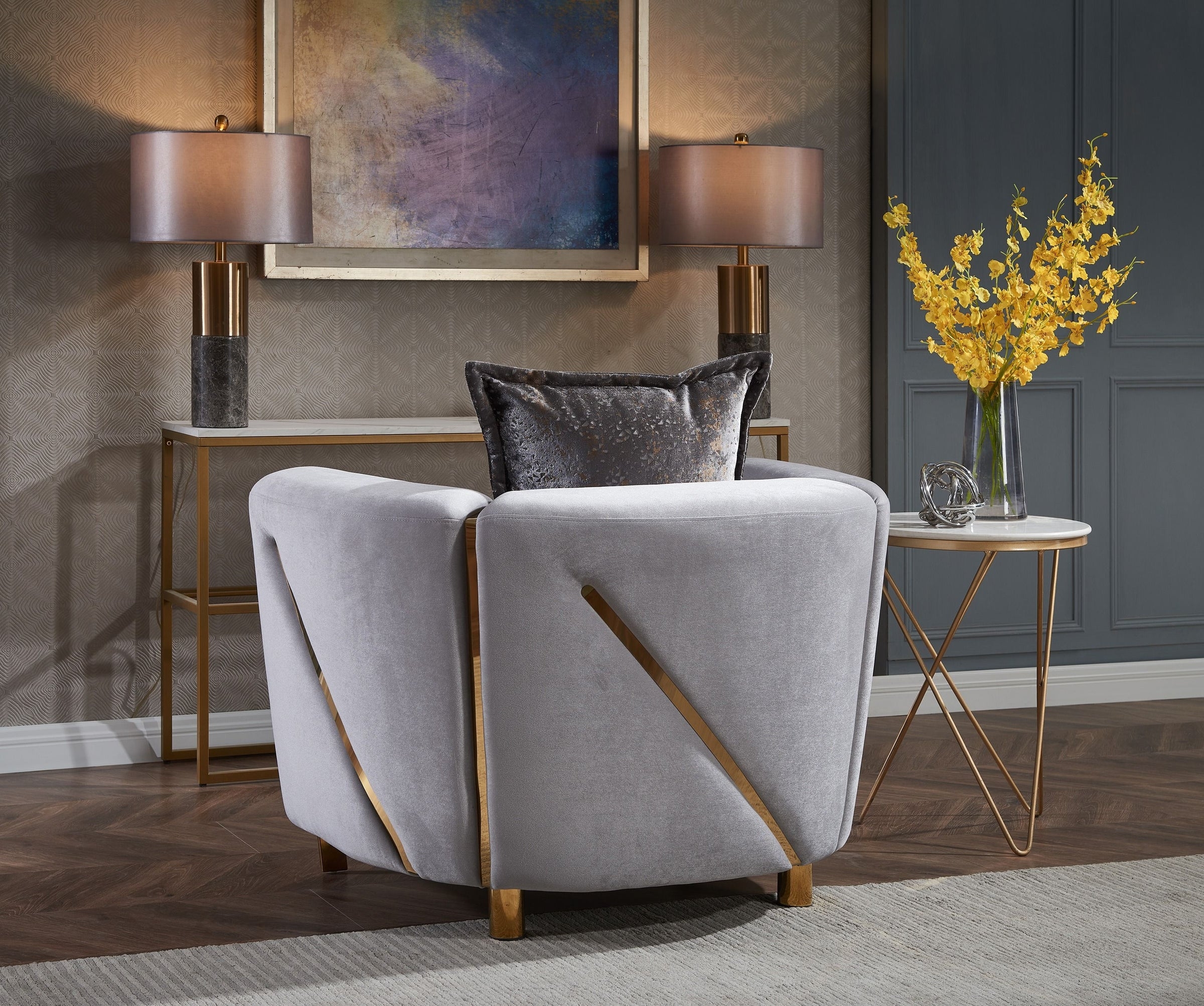 Chanelle Thick Velvet Living Room Set