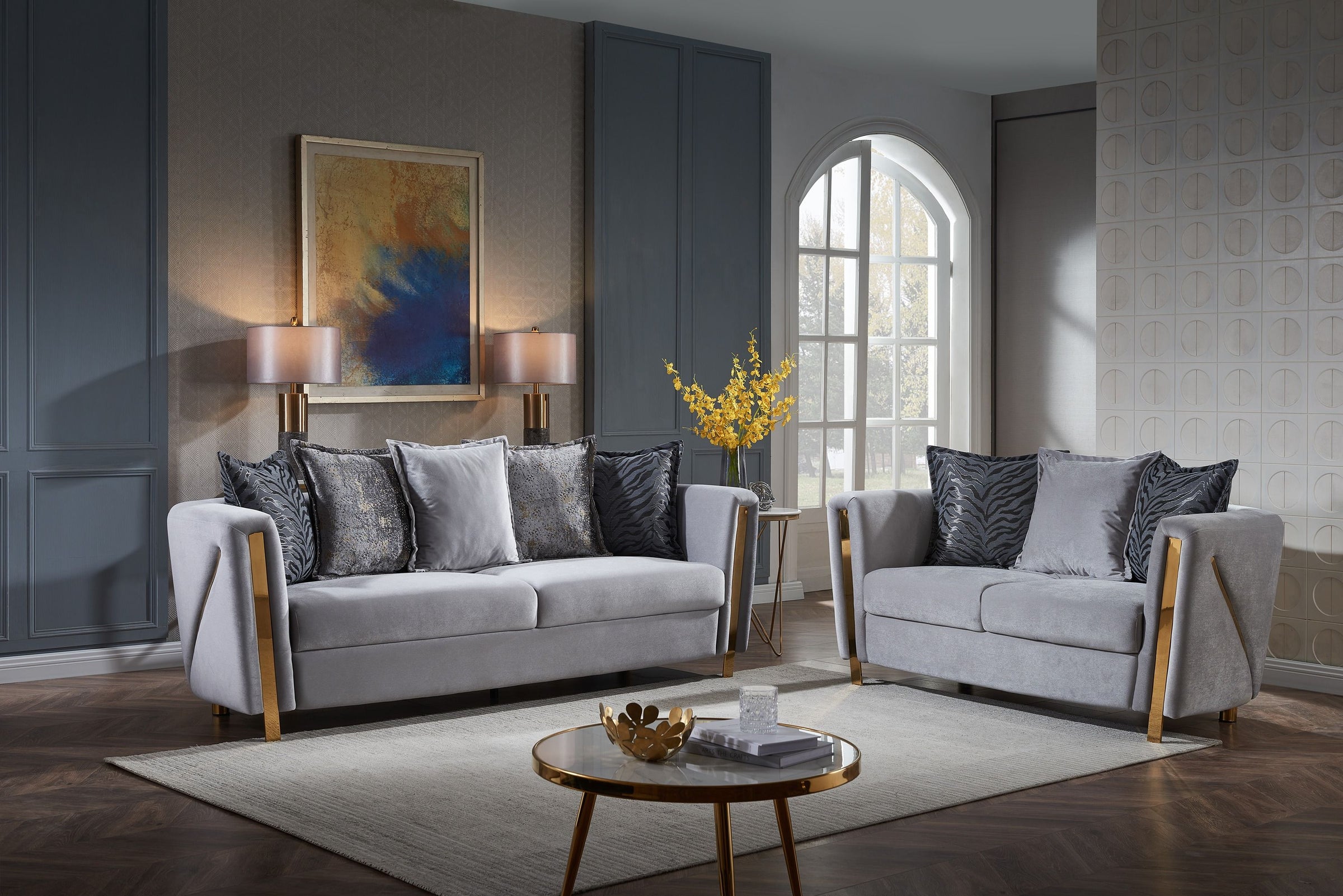 Chanelle Modern Style Upholstery Velvet Sofa Made