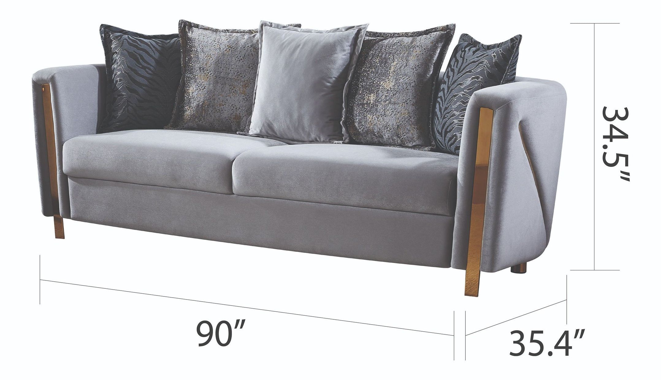 Pemberly Row Thick Velvet Fabric Upholstered Sofa Made