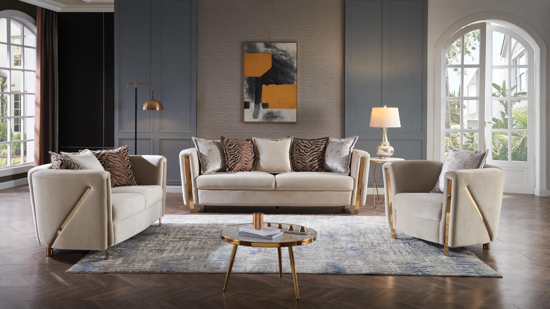 Chanelle Thick Velvet Living Room Set