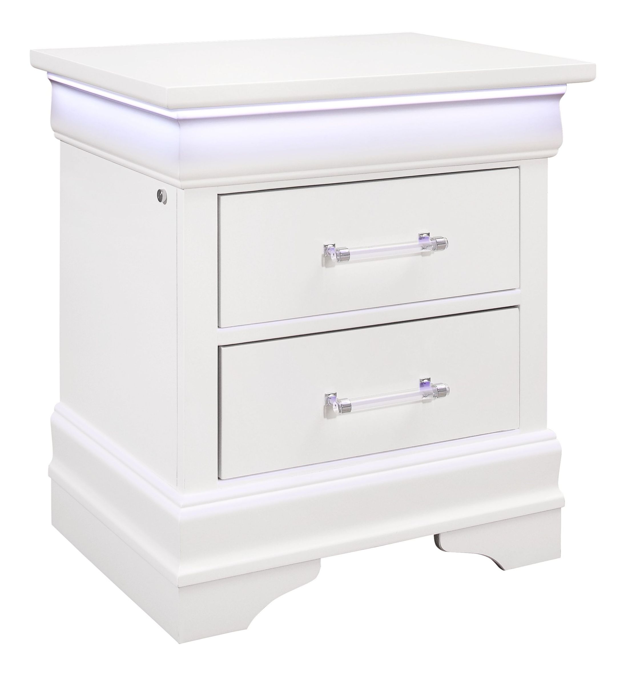 CHARLIE WHITE NIGHTSTAND WITH LED