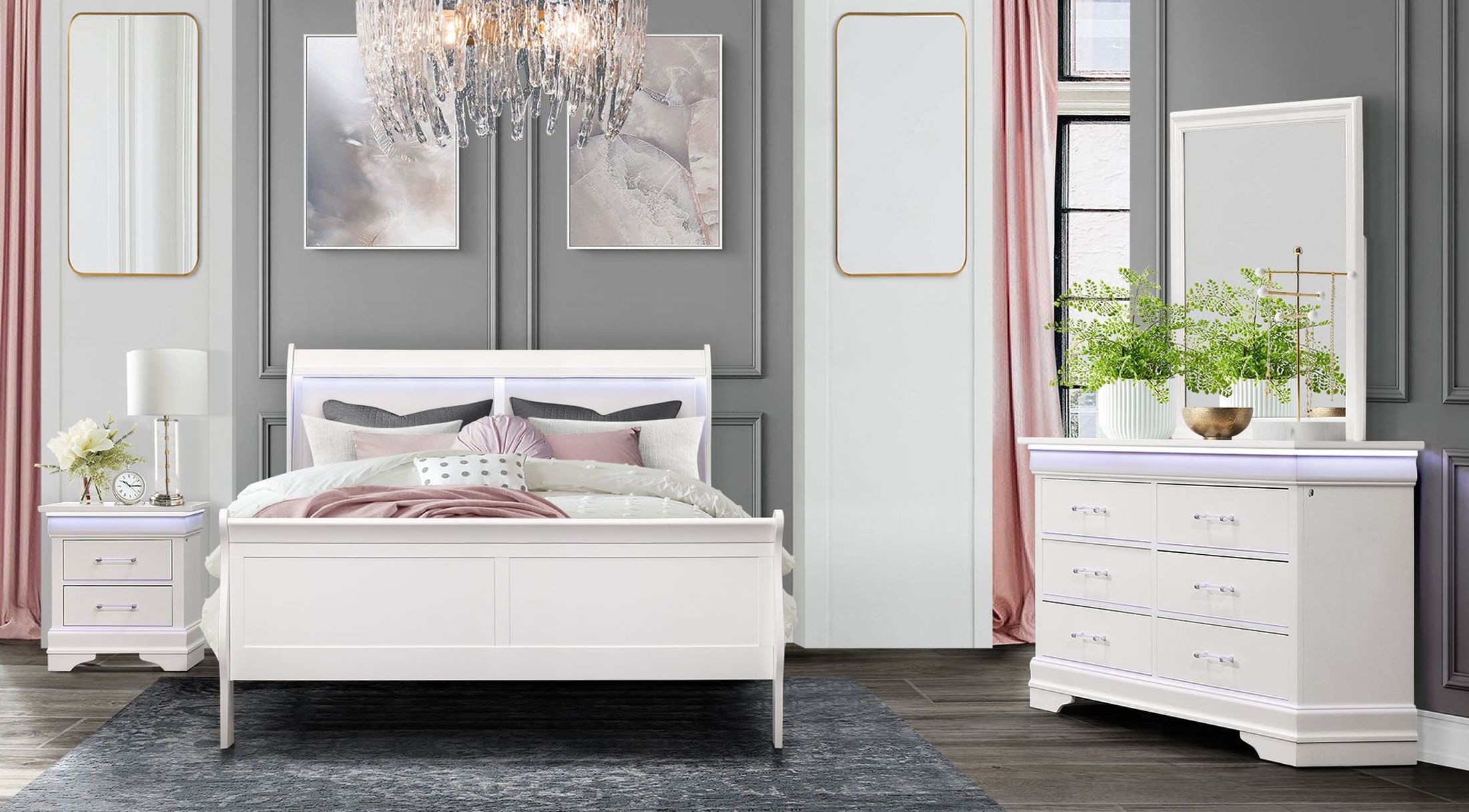Charlie Bedroom Set w/LED Lighting
