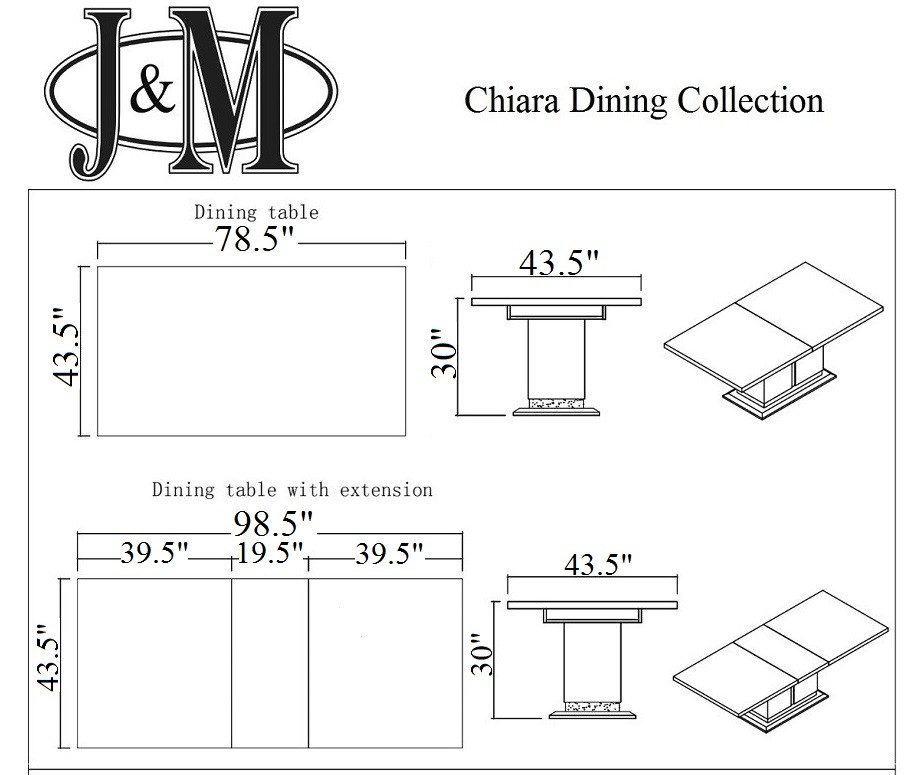 Chiara Modern Extendable Dining Room Set