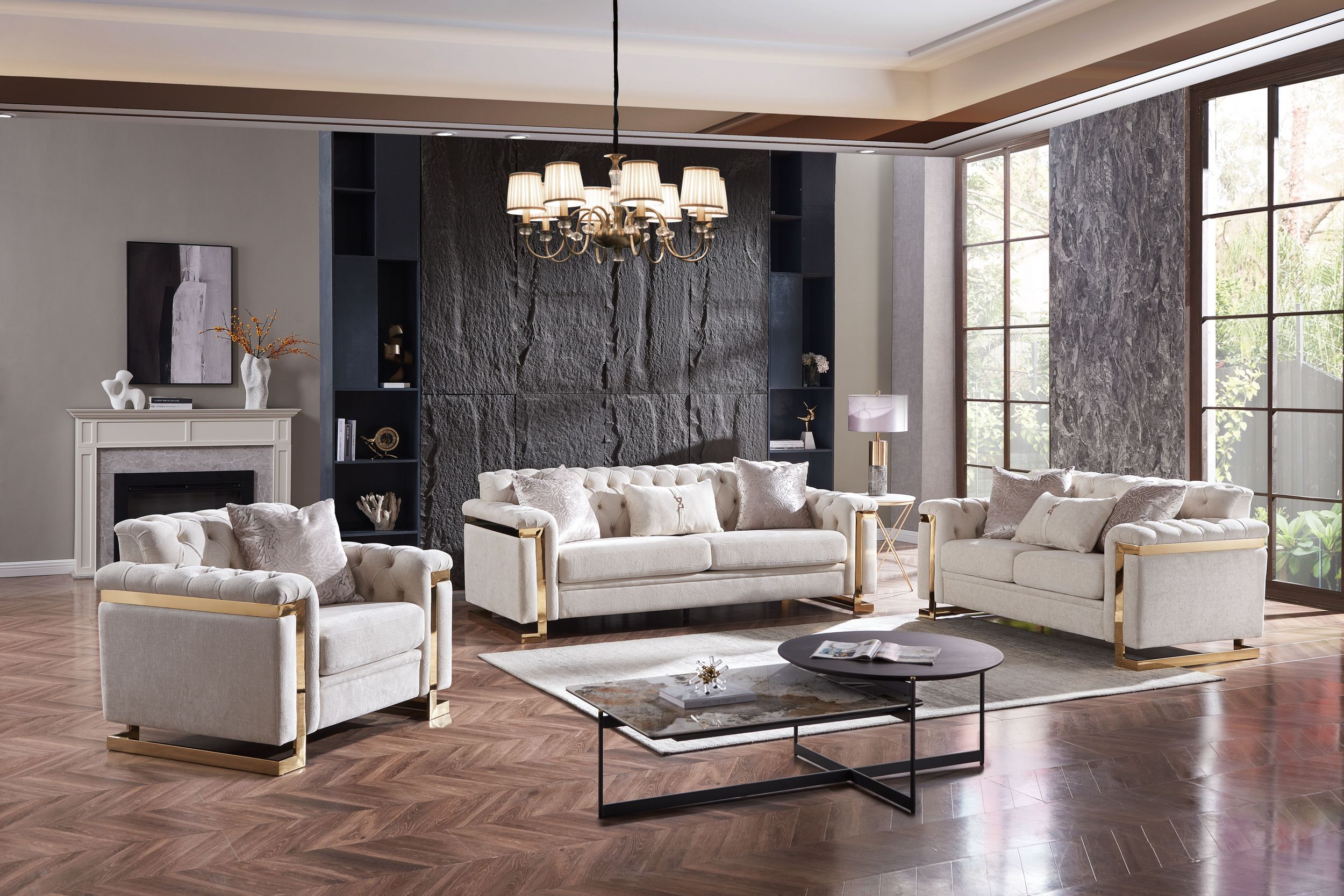 Chloe Fabric Living Room Sofa