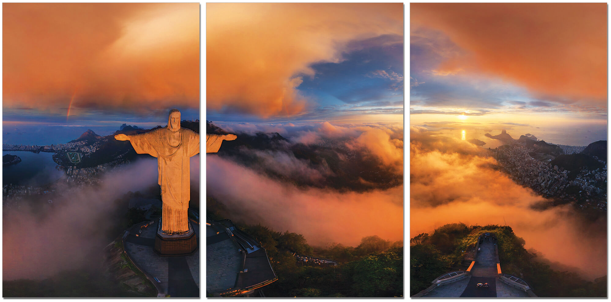 Premium Acrylic 3-Piece Wall Art Christ The Redeemer