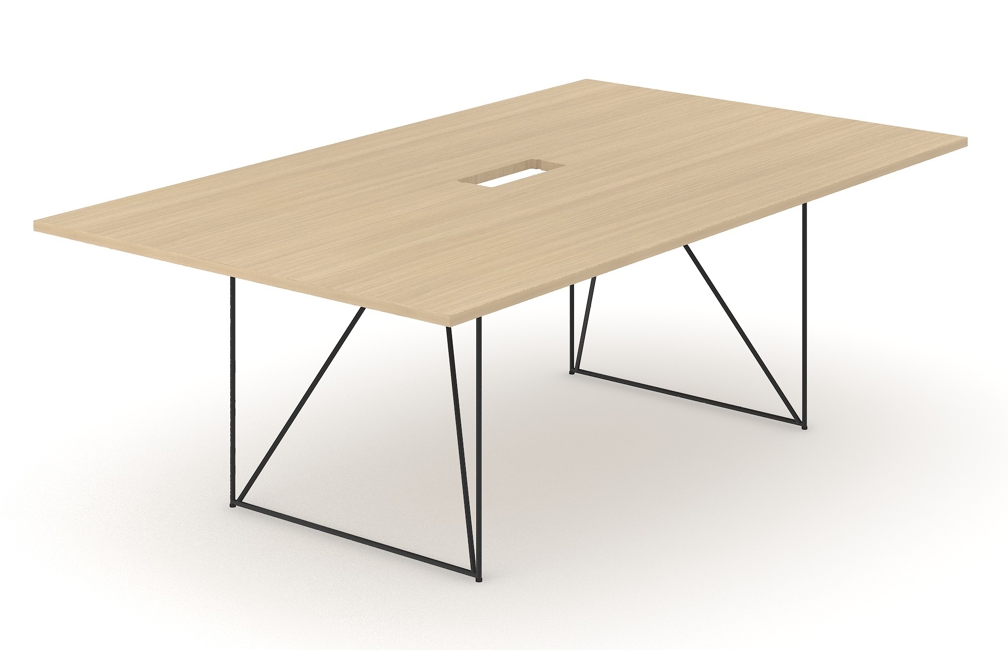 Air Rectangular Meeting Table w/Metal Frame & Grommet for 8 Persons