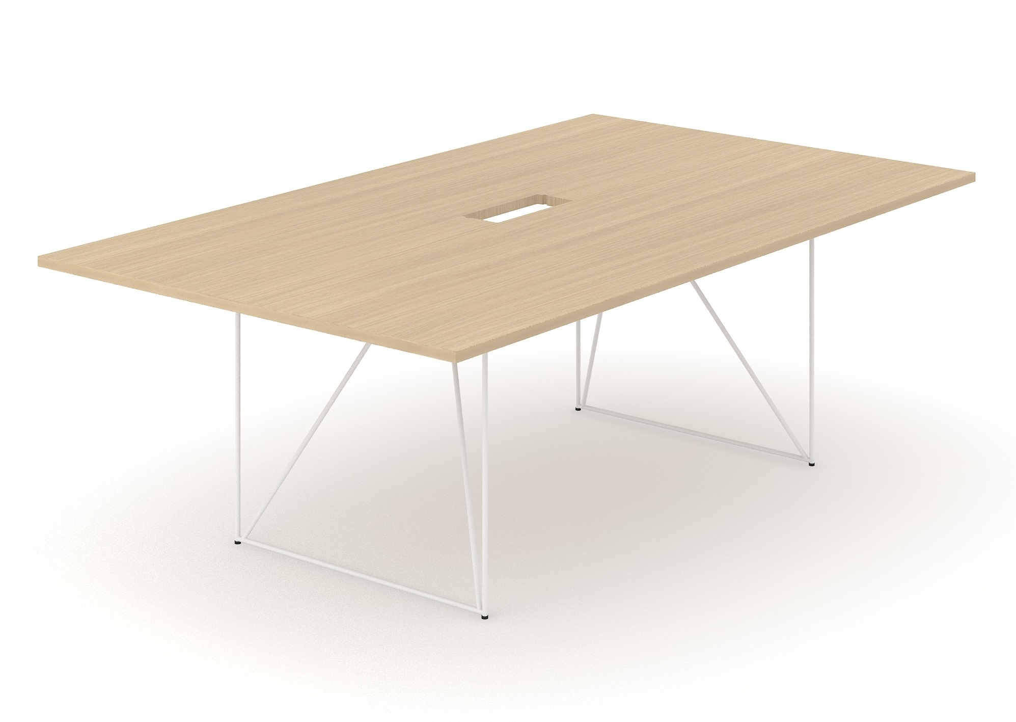 Air Rectangular Meeting Table w/Metal Frame & Grommet for 8 Persons