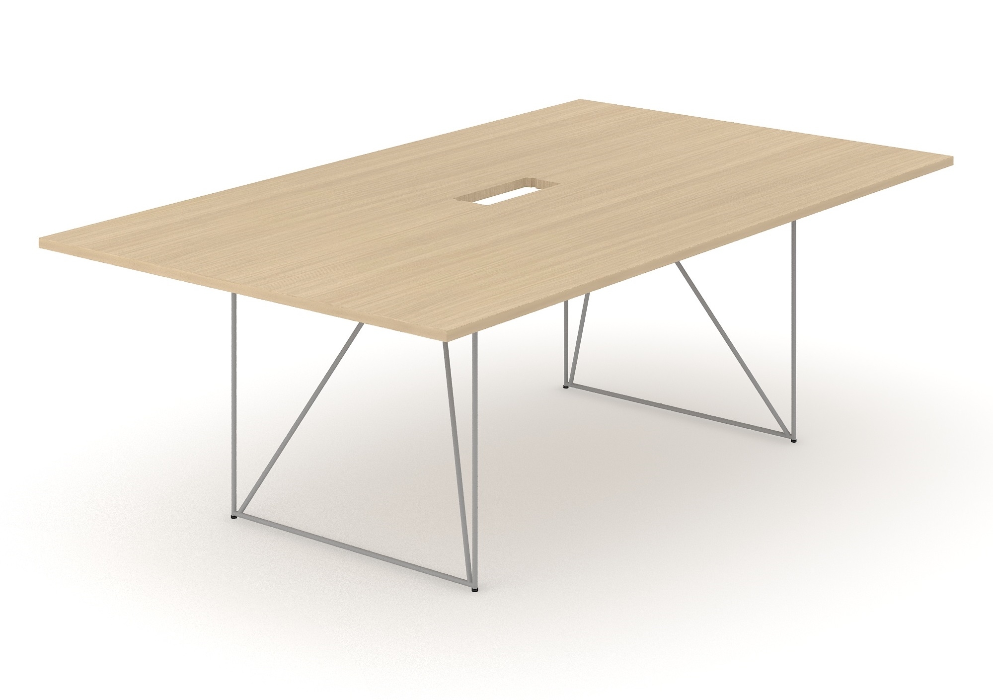 Air Rectangular Meeting Table w/Metal Frame & Grommet for 8 Persons