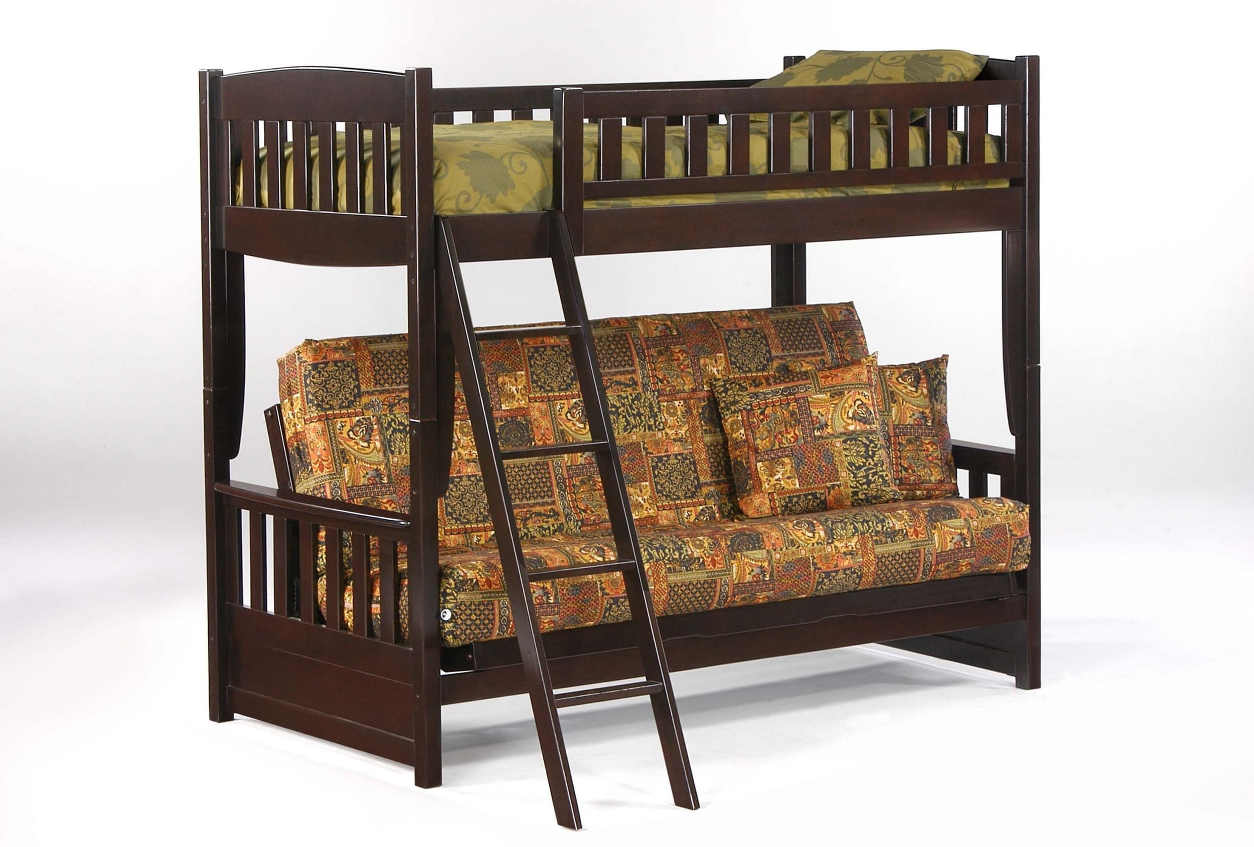 Cinnamon Wood Bunk/Futon Bed, Twin/Full Size