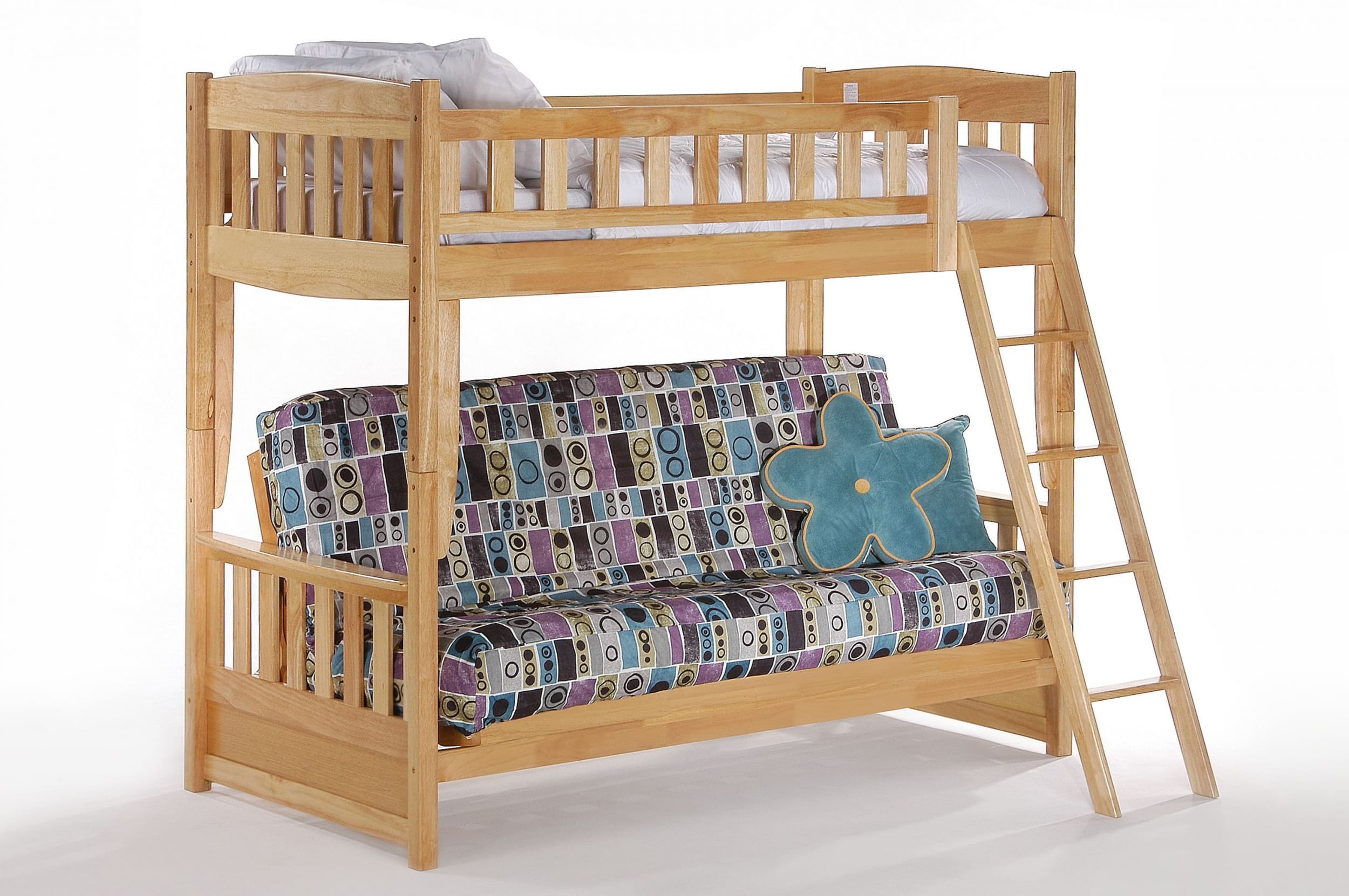 Cinnamon Wood Bunk/Futon Bed, Twin/Full Size
