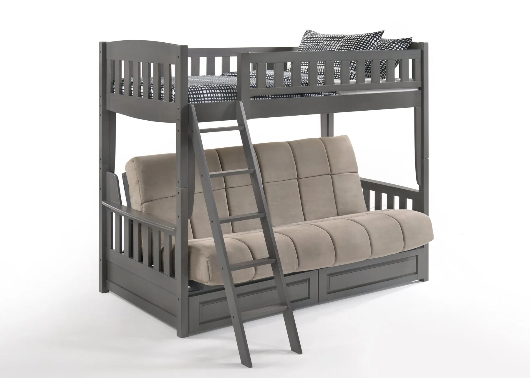 Cinnamon Wood Bunk/Futon Bed, Twin/Full Size