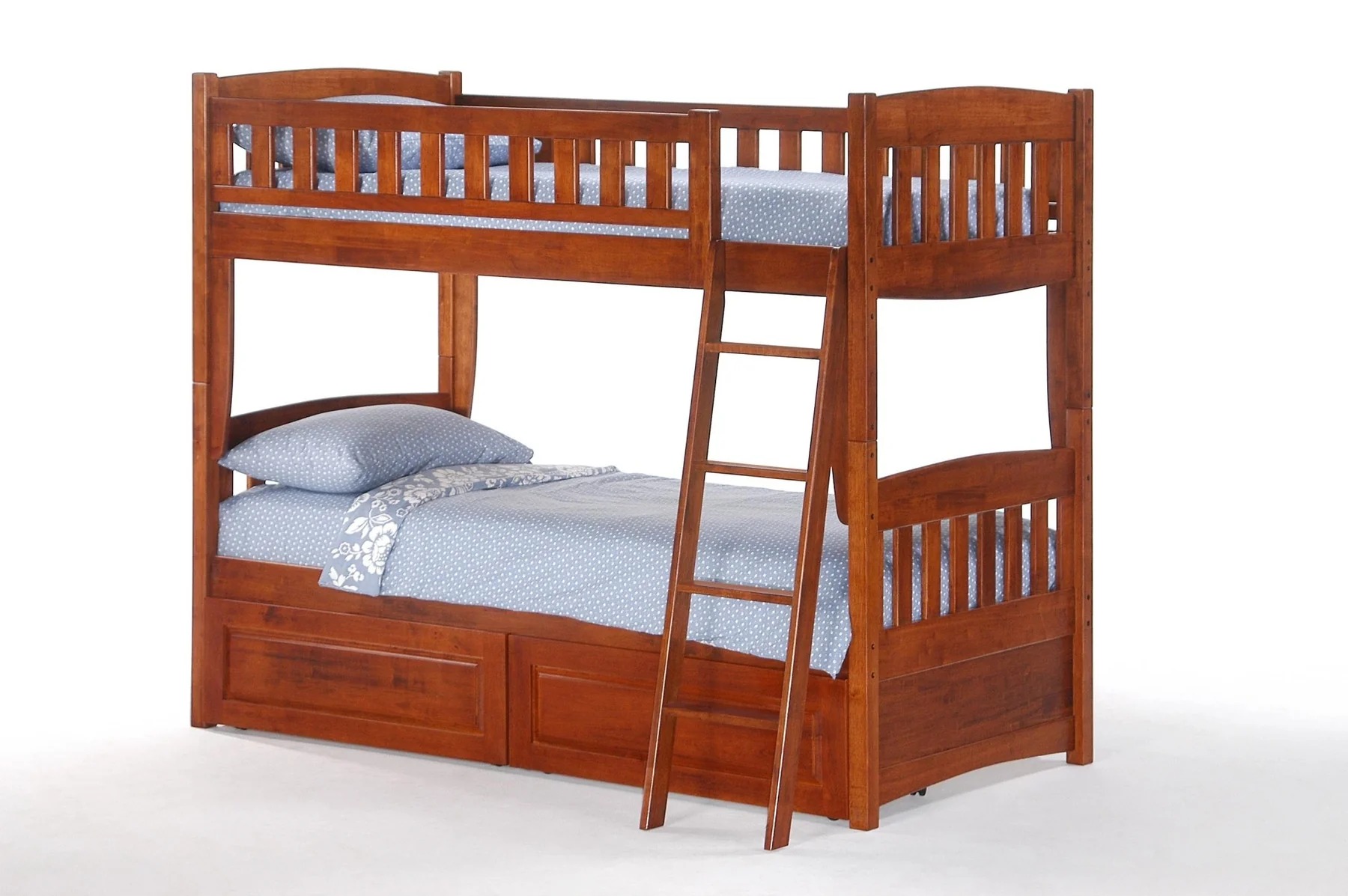 Cinnamon Wood Bunk Bed, Twin/Twin Size