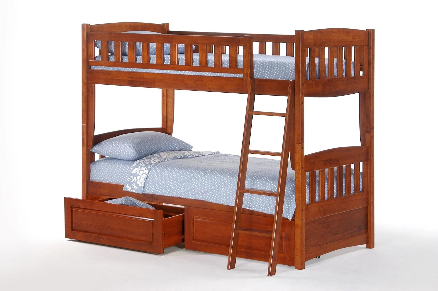 Cinnamon Wood Bunk Bed, Twin/Twin Size