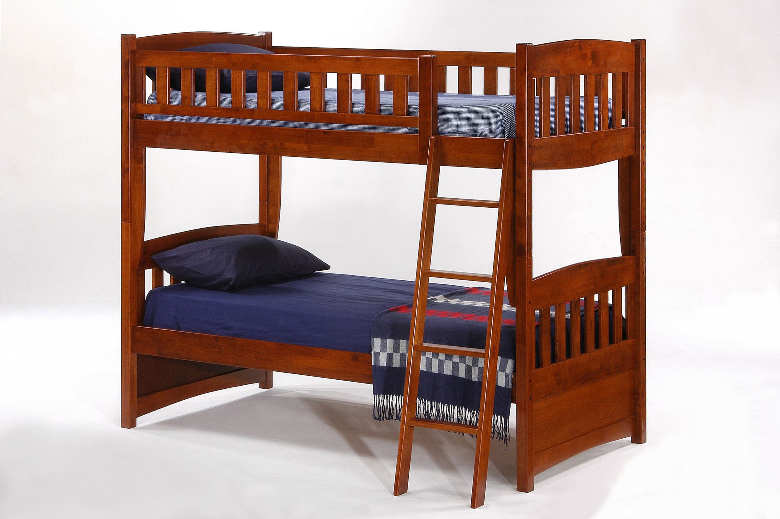 Cinnamon Wood Bunk Bed, Twin/Twin Size