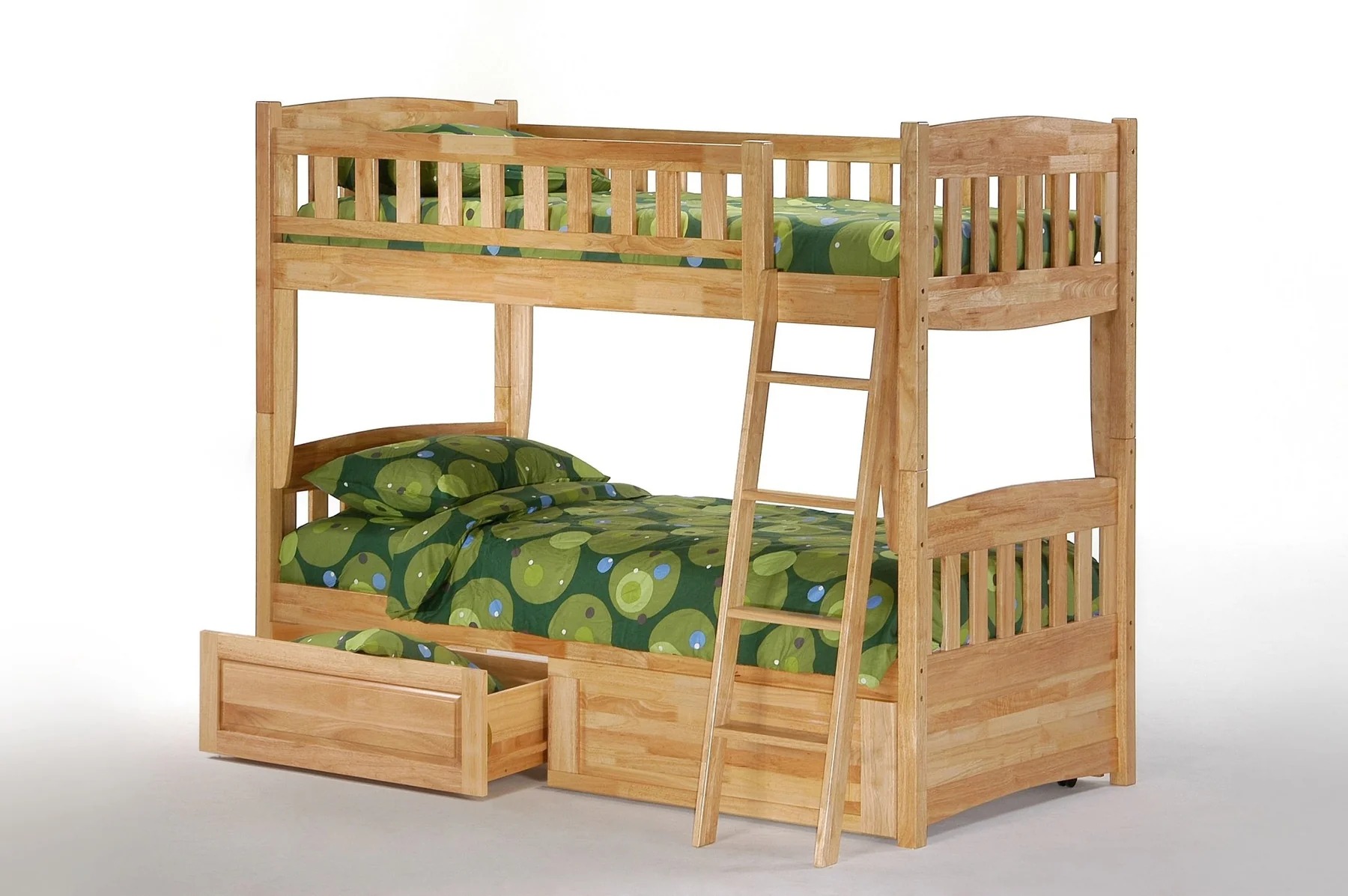 Cinnamon Wood Bunk Bed, Twin/Twin Size