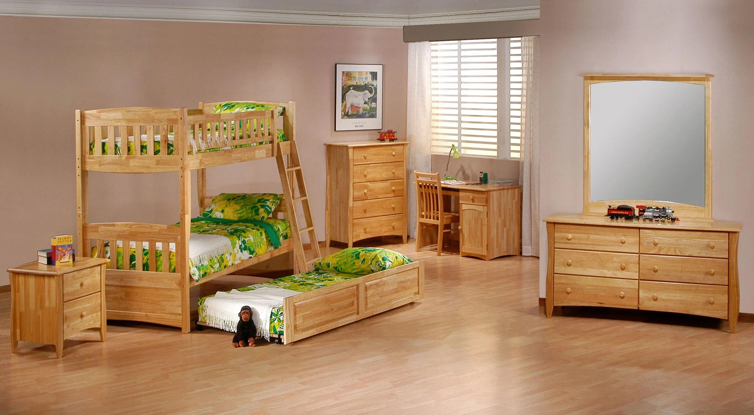 Cinnamon Wood Bunk Bed, Twin/Twin Size