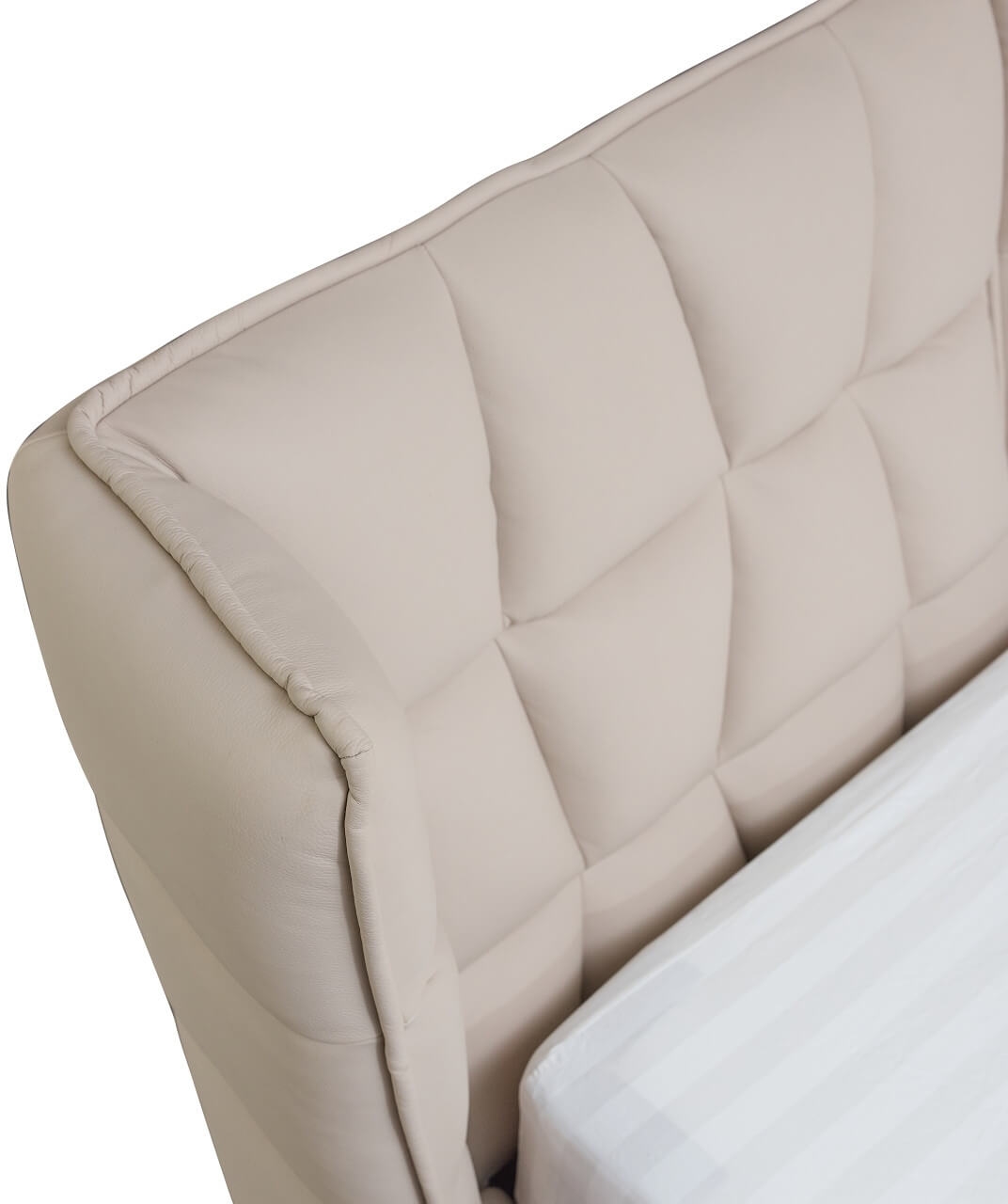 Claire Full Leather Upholstered Platform Bed with Tufted Headboard