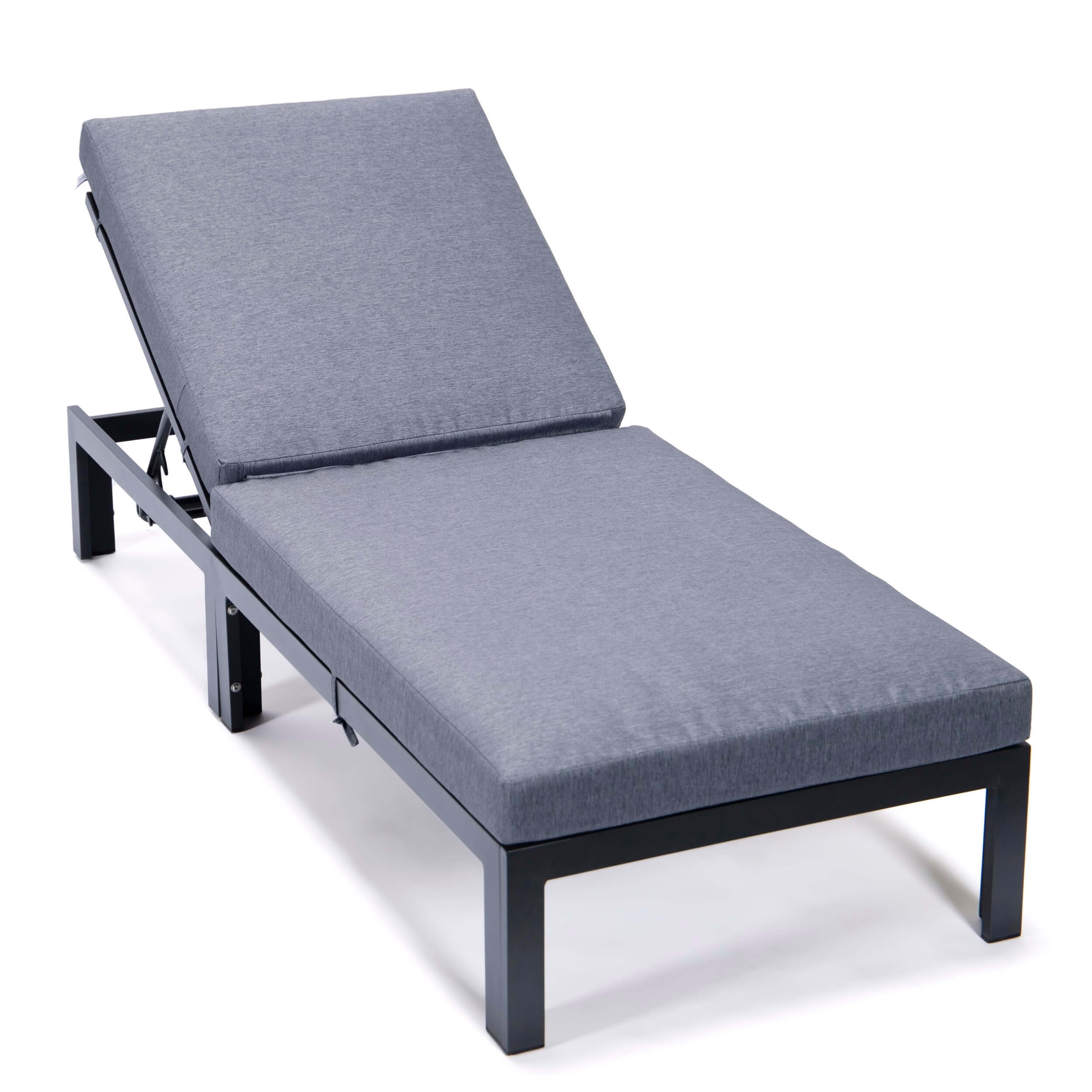 Chelsea Modern Aluminum Outdoor Chaise Lounge with Cushions