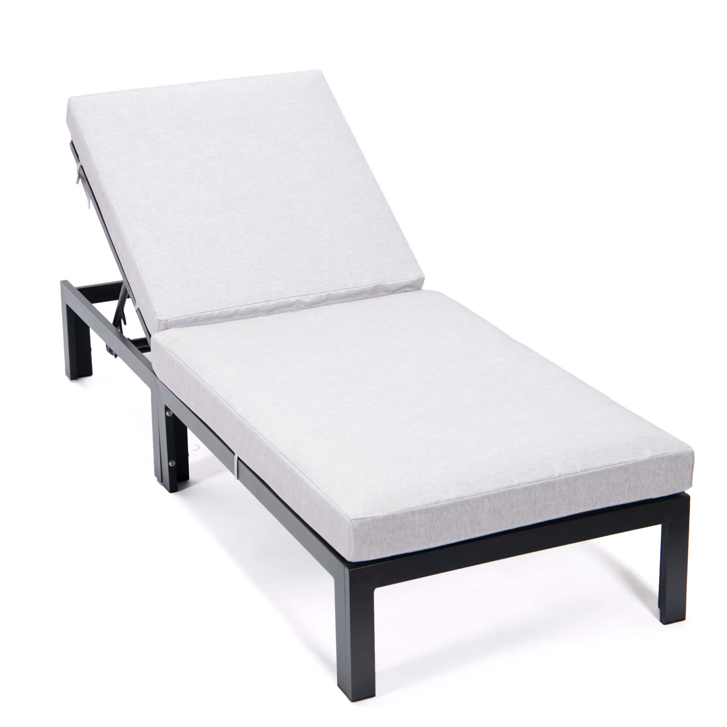 Chelsea Modern Aluminum Outdoor Chaise Lounge with Cushions