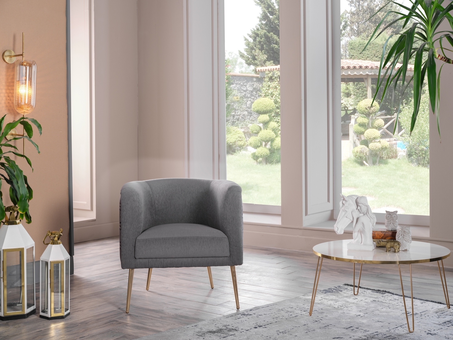 Cloak Fabric Accent Armchair