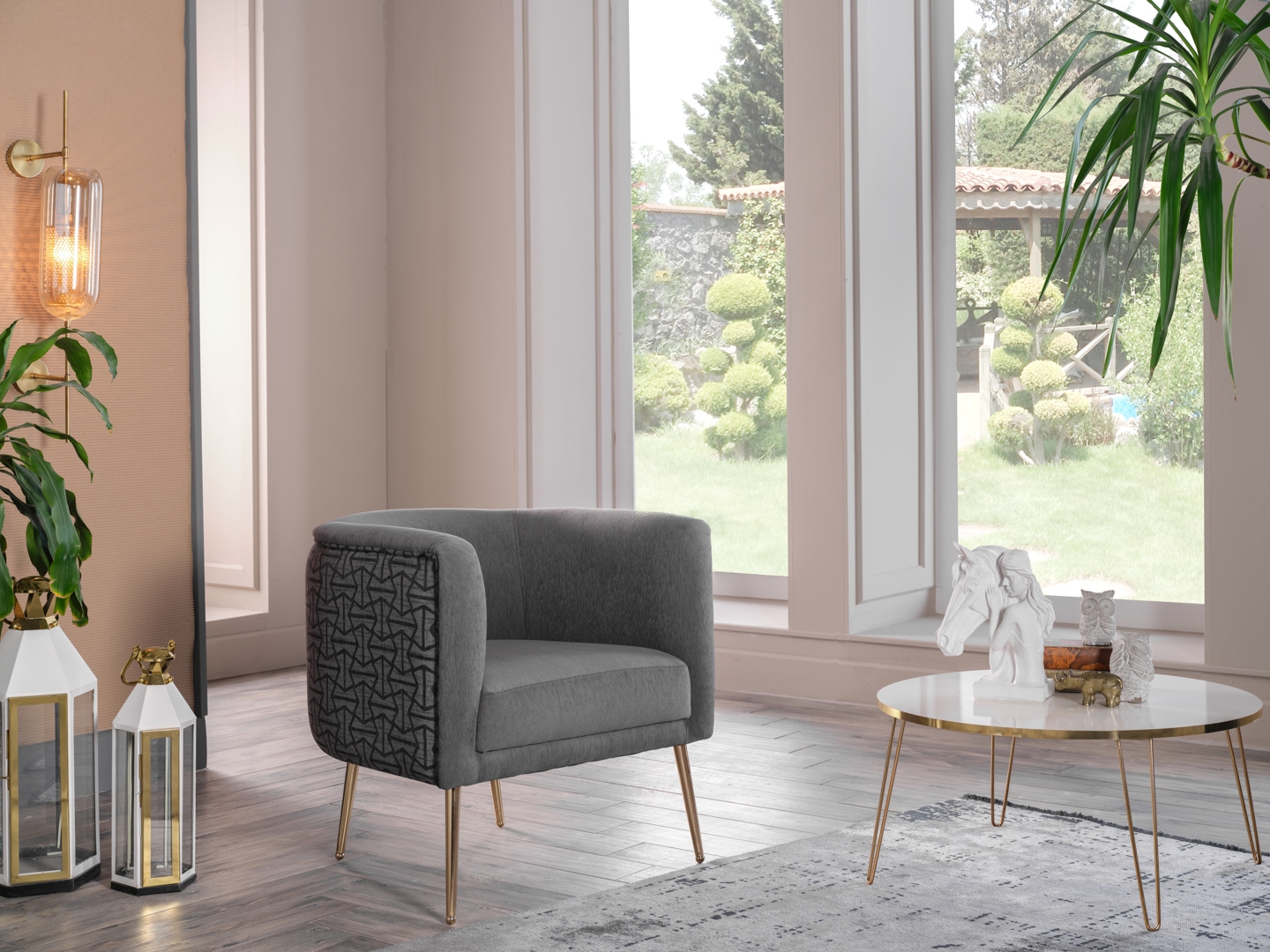Cloak Fabric Accent Armchair