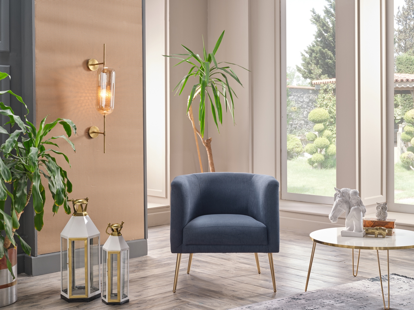Cloak Fabric Accent Armchair